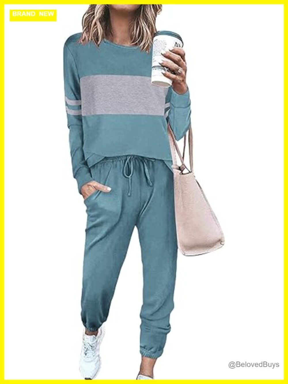 Long Sleeve Sweatpants Lounge Set 2 Piece Travel Outfit